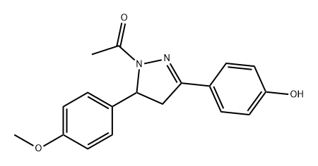 Ethanone, 1-[4,5-dihydro-3-(4-hydroxyphenyl)-5-(4-methoxyphenyl)-1H-pyrazol-1-yl]- Struktur