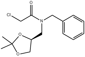 Acetamide, 2-chloro-N-[[(4S)-2,2-dimethyl-1,3-dioxolan-4-yl]methyl]-N-(phenylmethyl)- Struktur