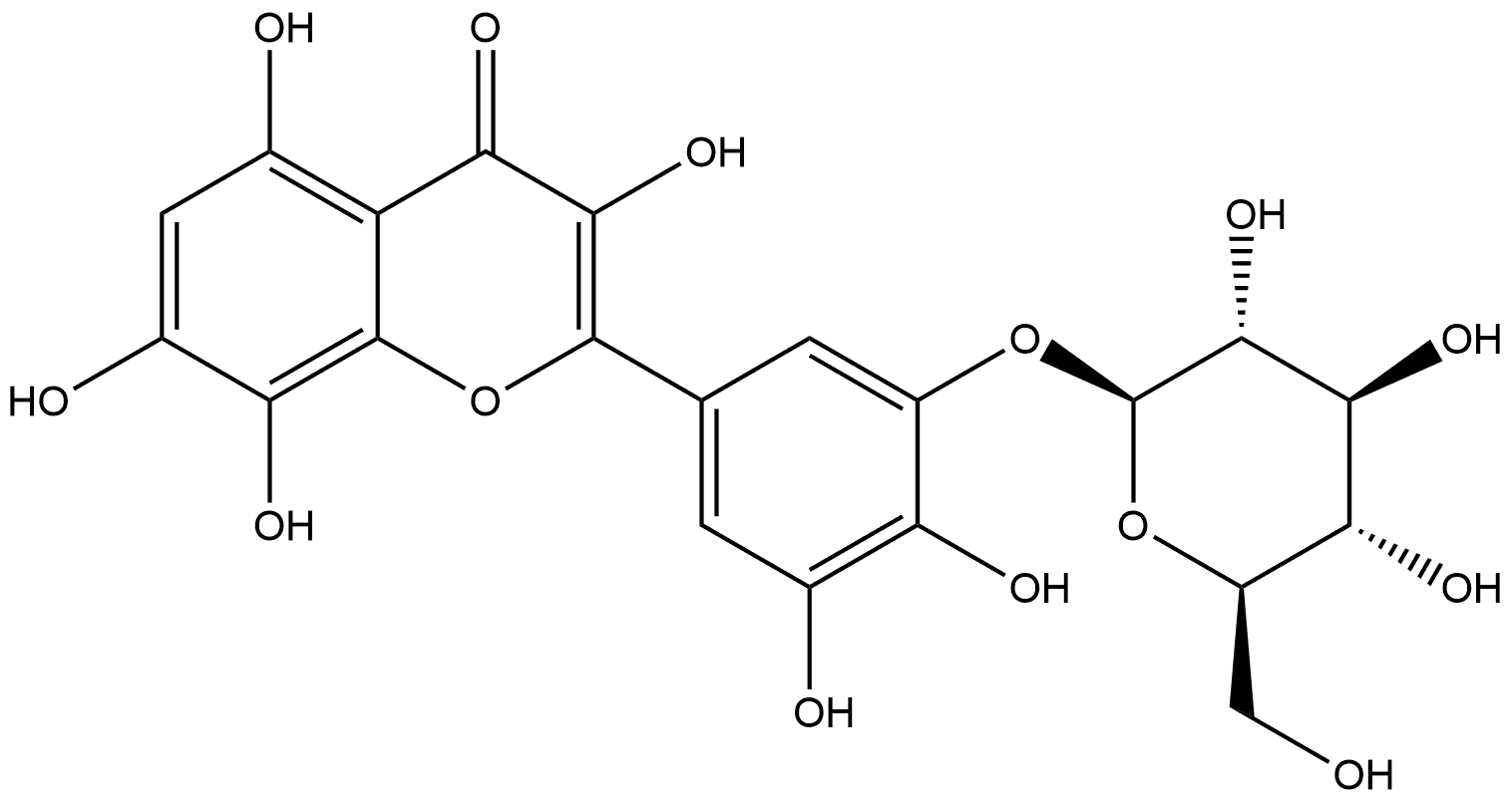 4H-1-Benzopyran-4-one, 2-[3-(β-D-glucopyranosyloxy)-4,5-dihydroxyphenyl]-3,5,7,8-tetrahydroxy- Struktur