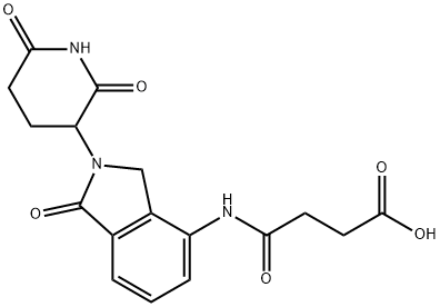 4-[[2-(2,6-dioxo-3-piperidinyl)-2,3-dihydro-1-oxo-1H-isoindol-4-yl]amino]-4-oxo-Butanoic acid Struktur