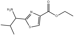 4-Thiazolecarboxylic acid, 2-(1-amino-2-methylpropyl)-, ethyl ester Struktur