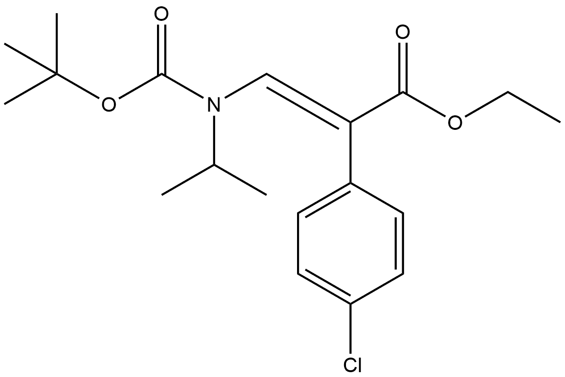 Benzeneacetic acid, 4-chloro-α-[[[(1,1-dimethylethoxy)carbonyl](1-methylethyl)amino]methylene]-, ethyl ester, (αE)- Struktur