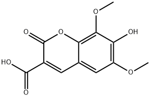 2H-1-Benzopyran-3-carboxylic acid, 7-hydroxy-6,8-dimethoxy-2-oxo- Struktur