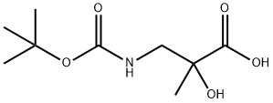 Propanoic acid, 3-[[(1,1-dimethylethoxy)carbonyl]amino]-2-hydroxy-2-methyl- Struktur