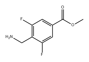 Benzoic acid, 4-(aminomethyl)-3,5-difluoro-, methyl ester Struktur