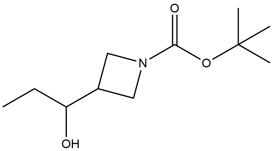 1,1-Dimethylethyl 3-(1-hydroxypropyl)-1-azetidinecarboxylate Struktur