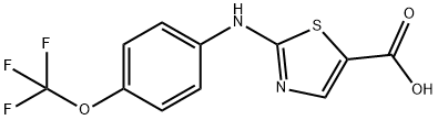 5-Thiazolecarboxylic acid, 2-[[4-(trifluoromethoxy)phenyl]amino]- Struktur