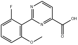 4-Pyrimidinecarboxylic acid, 2-(2-fluoro-6-methoxyphenyl)- Struktur