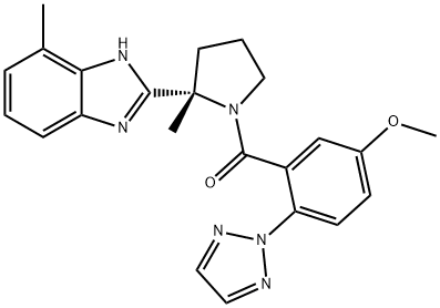 Methanone, [5-methoxy-2-(2H-1,2,3-triazol-2-yl)phenyl][(2S)-2-methyl-2-(7-methyl-1H-benzimidazol-2-yl)-1-pyrrolidinyl]- Struktur