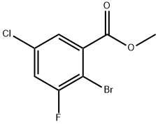 Benzoic acid, 2-bromo-5-chloro-3-fluoro-, methyl ester Struktur