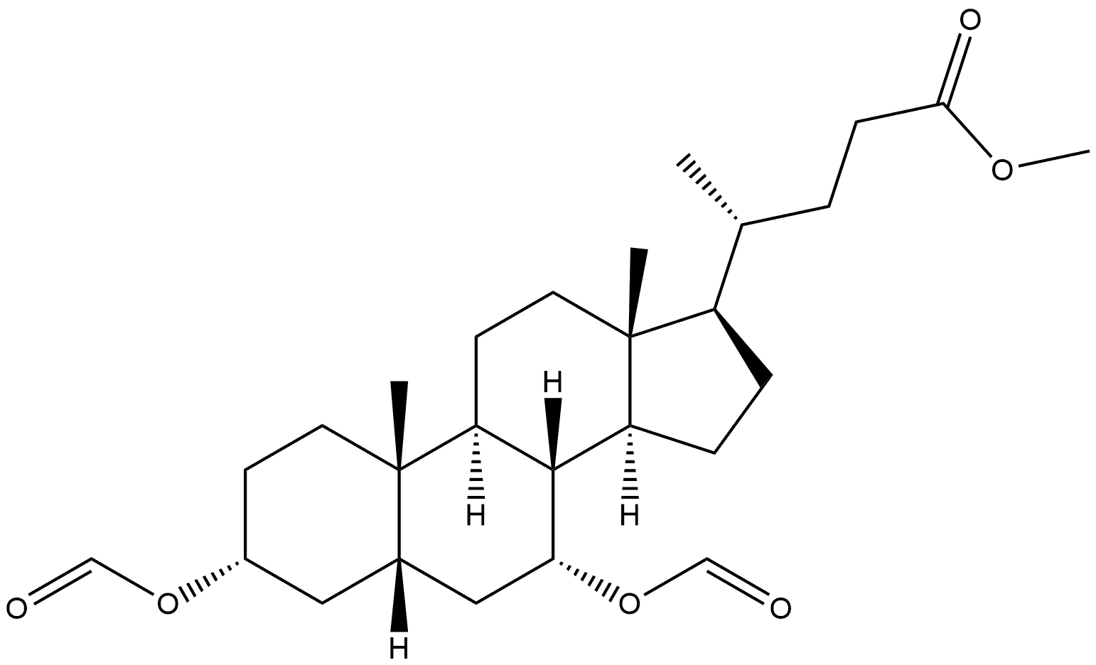 Cholan-24-oic acid, 3,7-bis(formyloxy)-, methyl ester, (3α,5β,7α)- (9CI)