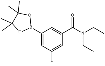 N,N-diethyl-3-fluoro-5-(4,4,5,5-tetramethyl-1,3,2-dioxaborolan-2-yl)benzamide Struktur