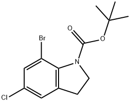 1,1-Dimethylethyl 7-bromo-5-chloro-2,3-dihydro-1H-indole-1-carboxylate Struktur