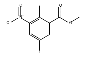 Benzoic acid, 5-iodo-2-methyl-3-nitro-, methyl ester Struktur