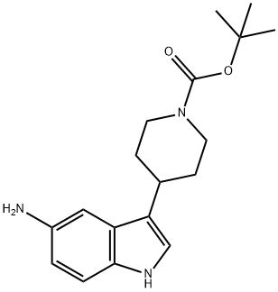 1-Piperidinecarboxylic acid, 4-(5-amino-1H-indol-3-yl)-, 1,1-dimethylethyl ester Struktur