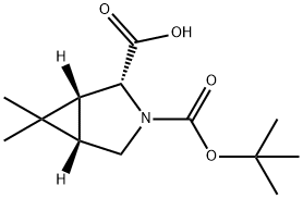 3-Azabicyclo[3.1.0]hexane-2,3-dicarboxylic acid, 6,6-dimethyl-, 3-(1,1-dimethylethyl) ester, (1R,2R,5S)- Struktur