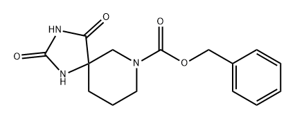 1,3,7-Triazaspiro[4.5]decane-7-carboxylic acid, 2,4-dioxo-, phenylmethyl ester Struktur