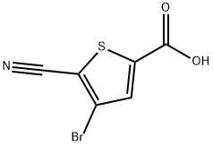 4-Bromo-5-cyano-2-thiophenecarboxylic acid Struktur