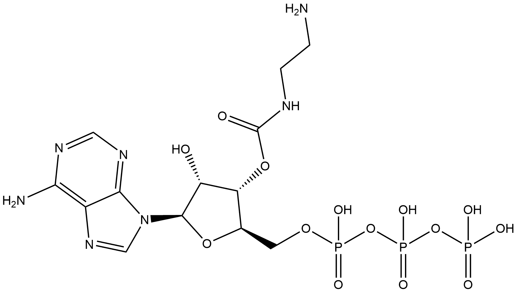 Adenosine 5′-(tetrahydrogen triphosphate), 3′-[N-(2-aminoethyl)carbamate] Struktur