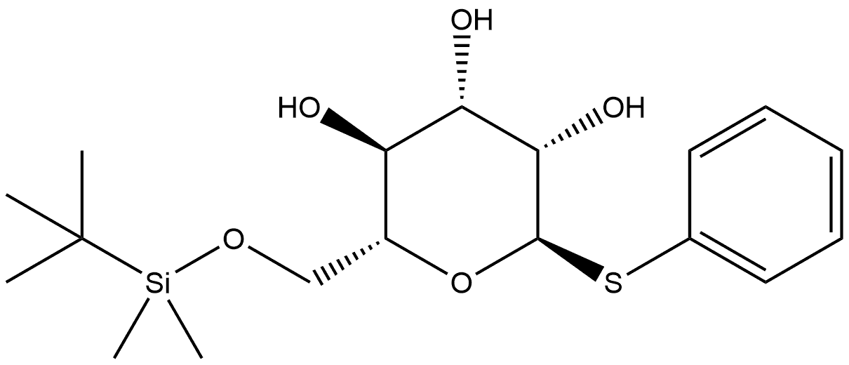 α-D-Mannopyranoside, phenyl 6-O-[(1,1-dimethylethyl)dimethylsilyl]-1-thio- Struktur