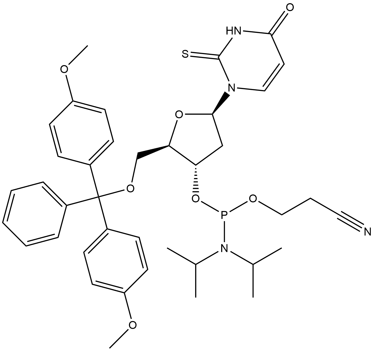 2'-Fluoro-2-thio-2'-dU-3'-phosphoramidite Struktur