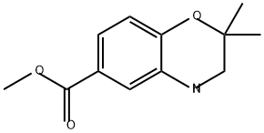 2H-1,4-Benzoxazine-6-carboxylic acid, 3,4-dihydro-2,2-dimethyl-, methyl ester Struktur