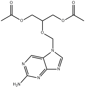 1,3-Propanediol, 2-[(2-amino-7H-purin-7-yl)methoxy]-, 1,3-diacetate Struktur