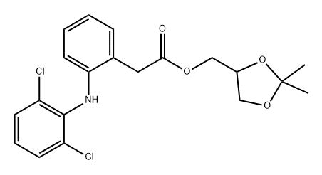 Benzeneacetic acid, 2-[(2,6-dichlorophenyl)amino]-, (2,2-dimethyl-1,3-dioxolan-4-yl)methyl ester Struktur