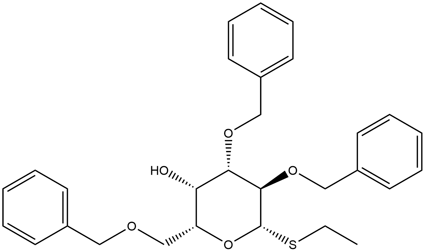 Ethyl 2,3,6-tri-O-benzyl-1-thio-β-D-galactopyranoside Struktur