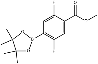 Benzoic acid, 2,5-difluoro-4-(4,4,5,5-tetramethyl-1,3,2-dioxaborolan-2-yl)-, methyl ester Struktur