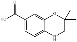 3,4-Dihydro-2,2-dimethyl-2H-1,4-benzoxazine-7-carboxylic acid Struktur