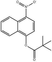 Propanoic acid, 2,2-dimethyl-, 4-nitro-1-naphthalenyl ester Struktur