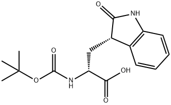 Boc-(R,S)-2,3-dihydro-2-oxo-Tryptophan Struktur