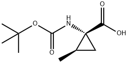 (1R,2R)-1-[[(1,1-Dimethylethoxy)carbonyl]amino]-2-methylcyclopropanecarboxylic acid Struktur