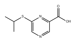 2-Pyrazinecarboxylic acid, 6-[(1-methylethyl)thio]- Struktur