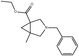 3-Azabicyclo[3.1.0]hexane-1-carboxylic acid, 5-methyl-3-(phenylmethyl)-, ethyl ester Struktur