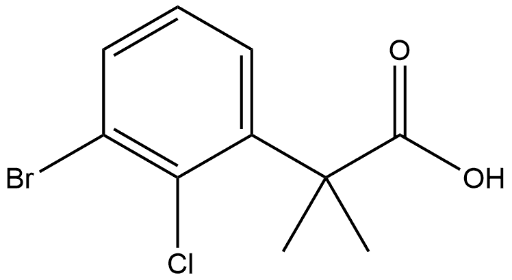 2-(3-bromo-2-chlorophenyl)-2-methylpropanoic acid Struktur