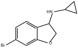 3-Benzofuranamine, 6-bromo-N-cyclopropyl-2,3-dihydro- Struktur