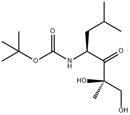 Carbamic acid, N-[(1S,3R)-3,4-dihydroxy-3-methyl-1-(2-methylpropyl)-2-oxobutyl]-, 1,1-dimethylethyl ester Struktur