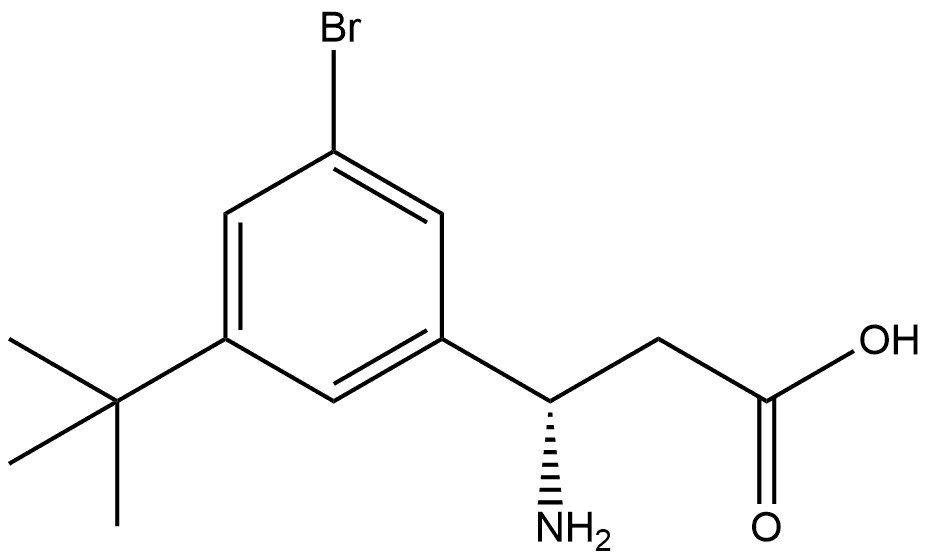 Benzenepropanoic acid, β-amino-3-bromo-5-(1,1-dimethylethyl)-, (βS)- Struktur