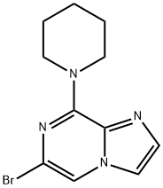 Imidazo[1,2-a]pyrazine, 6-bromo-8-(1-piperidinyl)- Struktur