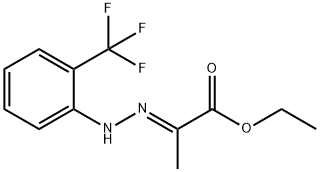 Propanoic acid, 2-[[2-(trifluoromethyl)phenyl]hydrazono]-, ethyl ester, (E)- (9CI) Struktur