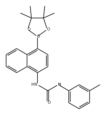 Urea, N-(3-methylphenyl)-N'-[4-(4,4,5,5-tetramethyl-1,3,2-dioxaborolan-2-yl)-1-naphthalenyl]- Struktur