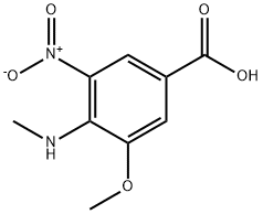 Benzoic acid, 3-methoxy-4-(methylamino)-5-nitro- Struktur