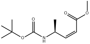 2-Pentenoic acid, 4-[[(1,1-dimethylethoxy)carbonyl]amino]-, methyl ester, (2Z,4S)- Struktur