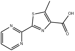 5-Methyl-2-(2-pyrimidinyl)-4-thiazolecarboxylic acid Struktur