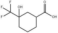 3-hydroxy-3-(trifluoromethyl)cyclohexane-1-carb oxylic acid Struktur