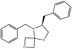 (S)-5,6-Dibenzyl-2-oxa-8-thia-5-azaspiro[3.4]octane Struktur