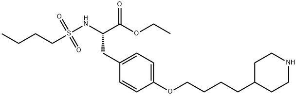 L-Tyrosine, N-(butylsulfonyl)-O-[4-(4-piperidinyl)butyl]-, ethyl ester Struktur