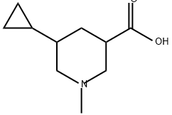 3-Piperidinecarboxylic acid, 5-cyclopropyl-1-methyl- Struktur